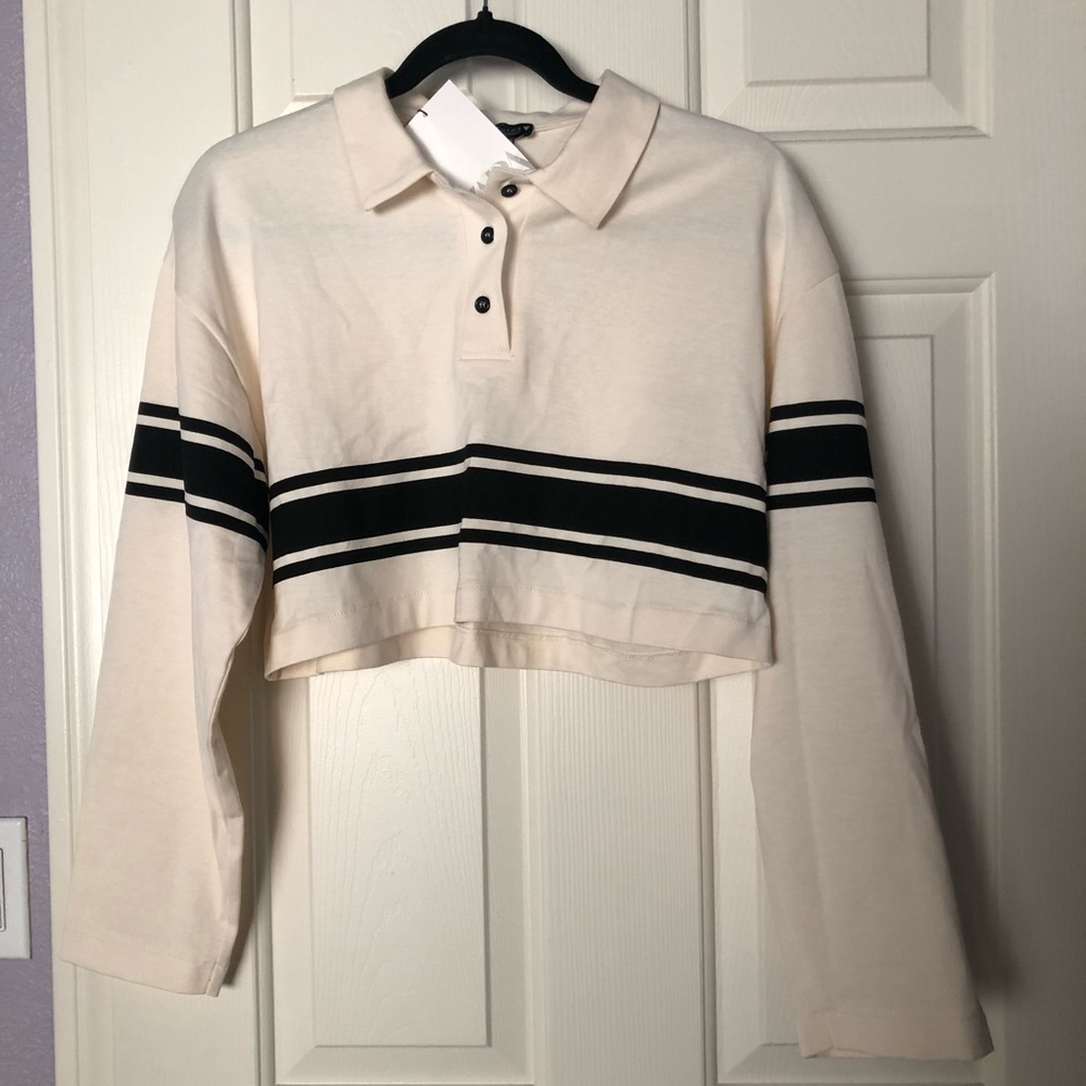 Zara striped polo top